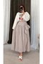 Asymmetrical Ruffled Skirt - 7006 - Stone