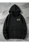 Unisex Printed Sweatshirt Jacket with Hood and Kangaroo Pocket, Comfortable Fit, Regular Cut