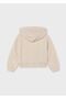 Girl's Hooded Zippered Jacket Beige 4423 - 2