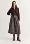 Women's Brown-Blue Plaid Patterned Belted High Pleated Culotte Trousers Dp261058 60286731 - 4
