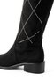 Starlit Black Stone Suede Round Toe Low Heel Over-The-Knee Long Women's Boots - 4