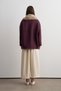 Fur Collar Soft Scuba Cap Plum - 5