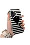 iPhone 16 Compatible Striped Black Case, Shock-Resistant Silicone, Stylish - 2