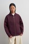 Soft Scuba Zippered Cardigan Plum - 3