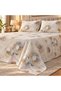 Turkish Style King Size Flat Bedsheet Set, 3 Pieces, 260 x 240 cm, 1 Flat Sheet and 2 Pillowcases (Ivory with Champagne Beige) - 2
