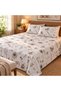 Turkish Style King Size Flat Bedsheet Set, 3 Pieces, 260 x 240 cm, 1 Flat Sheet and 2 Pillowcases (Ivory with Taupe) - 4