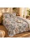 Turkish Style King Size Flat Bedsheet Set, 3 Pieces, 260 x 240 cm, 1 Flat Sheet and 2 Pillowcases (Ivory with Lavender)