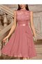 Rochie scurta, Roz pudra - 2