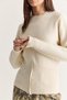 Women's Cream Crew Neck Waist-Sitting Zippered Knitwear Sweater Tk261160 60286720 - 6
