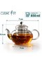 Glass Teapot with Filter, 850 ml Capacity, Transparent - 2