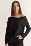 Women's Black Madonna Collar Double Breasted Detailed Ribbed Knitwear Sweater Tk261162 60286729