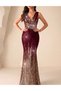 Rochie lunga, Visiniu/auriu - 2