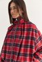 Women's Plaid Patterned Stone Detailed Lined High Collar Zippered Bomber Jacket Dc261012 60286766 - 7