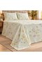 Turkish Style King Size Flat Bedsheet Set, 3 Pieces, 260 x 240 cm, 1 Flat Sheet and 2 Pillowcases (Pale Mint with Cream) - 2