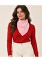 Patterned Double-Sided Knitwear Triangle Scarf - 2