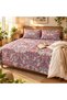 Turkish Style King Size Flat Bedsheet Set, 3 Pieces, 260 x 240 cm, 1 Flat Sheet and 2 Pillowcases (Dusty Rose Red with Ivory)
