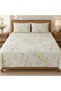 Turkish Style King Size Flat Bedsheet Set, 3 Pieces, 260 x 240 cm, 1 Flat Sheet and 2 Pillowcases (Pale Mint with Cream) - 3