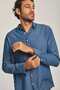 Mens Solid Button-Front Shirt - 4