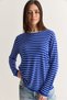 Women's Indigo Blue 100% Viscose Striped Crew Neck Long Sleeve Seasonal Knitwear Sweater Tk261029 60286727 - 4