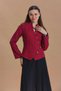 Cross Buttoned Judge Collar Women's Jacket Blouse - 5
