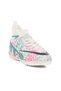 Unisex White Turquoise Patterned Astroturf Football Shoes - 2