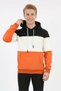 Men's Three-Thread Ribbed Hooded Casual Sweatshirt with Kangaroo Pocket