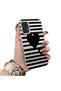 Samsung Galaxy A72 Compatible Striped Black Case, Shock-Resistant Silicone, Stylish - 2
