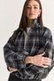Women's Plaid Patterned Stone Detailed Lined High Collar Zippered Bomber Jacket Dc261012 60286766 - 4