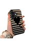 iPhone 16 Plus Compatible Striped Black Case, Shock-Resistant Silicone, Stylish - 2