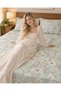 Turkish Style King Size Flat Bedsheet Set, 3 Pieces, 260 x 240 cm, 1 Flat Sheet and 2 Pillowcases (Mint Green with Pink) - 8