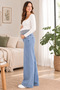 Wide Leg Maternity Jeans with Adjustable Waist and Stretchy Fabric - 2