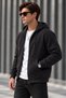 Men's Standard Fit, Regular Cut, Fleece-Lined, 3-Ply, Hooded, Zipper-Front, Charcoal Grey Sweatshirt Jacket - 7