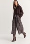 Women's Brown-Blue Plaid Patterned Belted High Pleated Culotte Trousers Dp261058 60286731 - 5