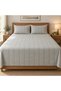 Turkish Style King Size Flat Bedsheet Set, 3 Pieces, 260 x 240 cm, 1 Flat Sheet and 2 Pillowcases (Light Grey and Taupe.) - 3