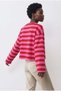Red-pink striped long sleeve boxy t-shirt - 2
