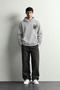 Men's Kangaroo Pocket Amsterdam Printed Embossed Hooded Oversize Sweatshirt - 4