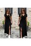 Women's short sleeve v neck maxi length viscose dress - 3