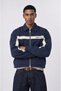 Men's Crew Embroidery Detailed Oversize Jacket Navy Blue - 2