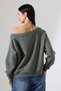 Women's 3-Strand Ruffled Shoulder Drop Boat Neck Sweatshirt 22278 - 6