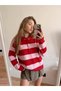 Polo Collar Button Detailed Striped Knitwear Sweater Aw26Kz00092
