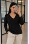 Women's Soft V-Neck Long Sleeve Blouse 6610
