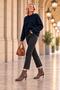 Suede Women's Casual Stylish Elegant Buckle Belt Detailed Kitten Heel Boots & Booties - 5