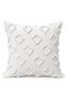 Single Pom-Pom Cushion Cover _Double-Sided Luxury Fringed Cushion Cover_Decorative Bearded Square Cushion 41X41 White
