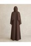 Coffee 3-Piece Abaya Set for Women with Lace Border, Inner & Hijab - 5