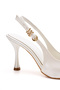 Women's Buckle Pointed Toe Thin Heel Shoes - 3
