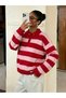 Polo Collar Button Detailed Striped Knitwear Sweater Aw26Kz00092 - 2