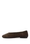 Women's Brown Suede Genuine Leather Ballerinas - 5