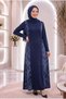 Women's New Season Waist Gathered Kupra Detailed Combed Cotton Dress - 4