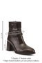 Women's Brown Zippered Thick Heeled Boots - 3