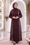Women's New Season Waist Gathered Kupra Detailed Combed Cotton Dress - 3